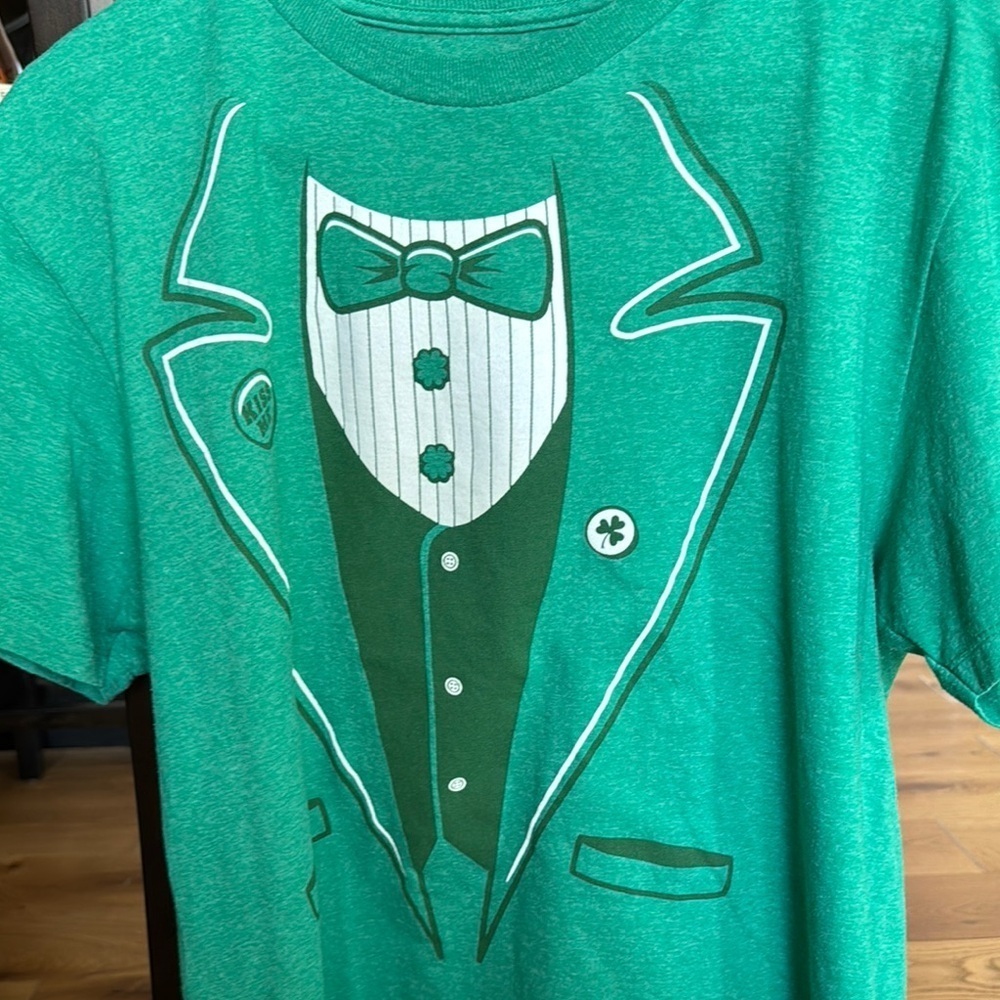 Ripple Junction Green and White Tuxedo Tee - Picture 3 of 4